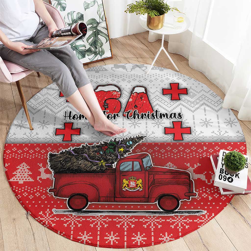 Georgia Christmas Round Carpet GA Home For Christmas - Wonder Print Shop