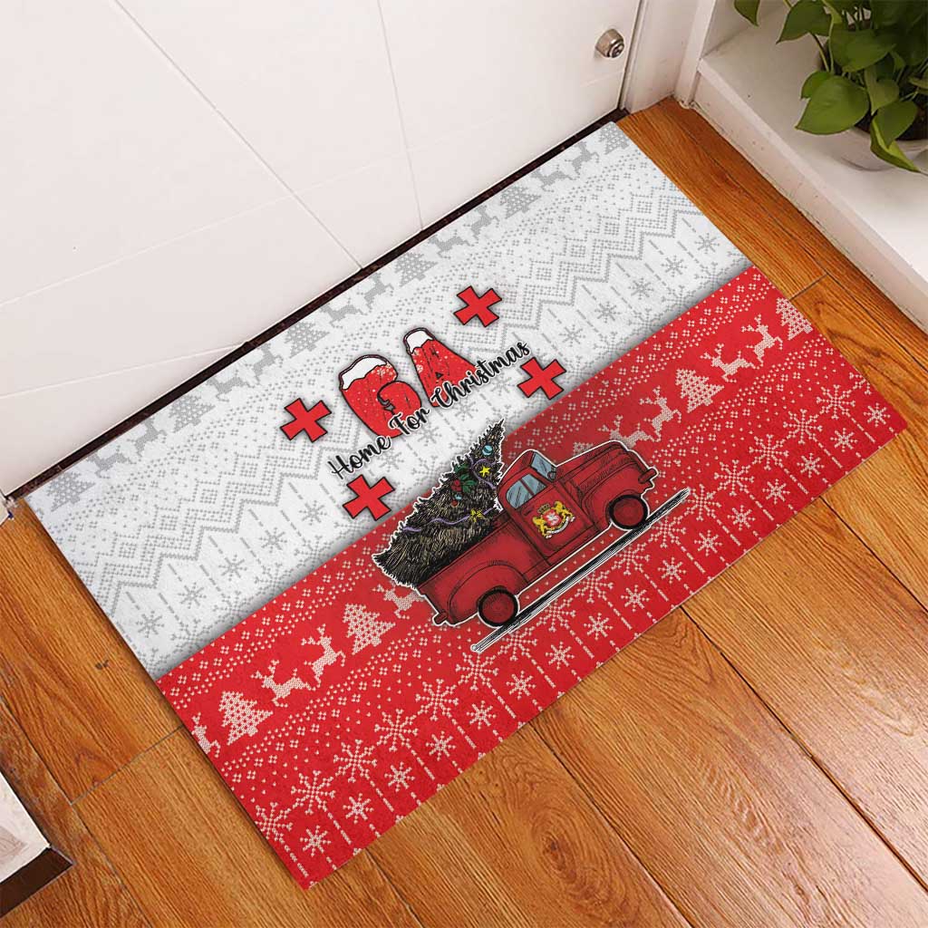 Georgia Christmas Rubber Doormat GA Home For Christmas - Wonder Print Shop