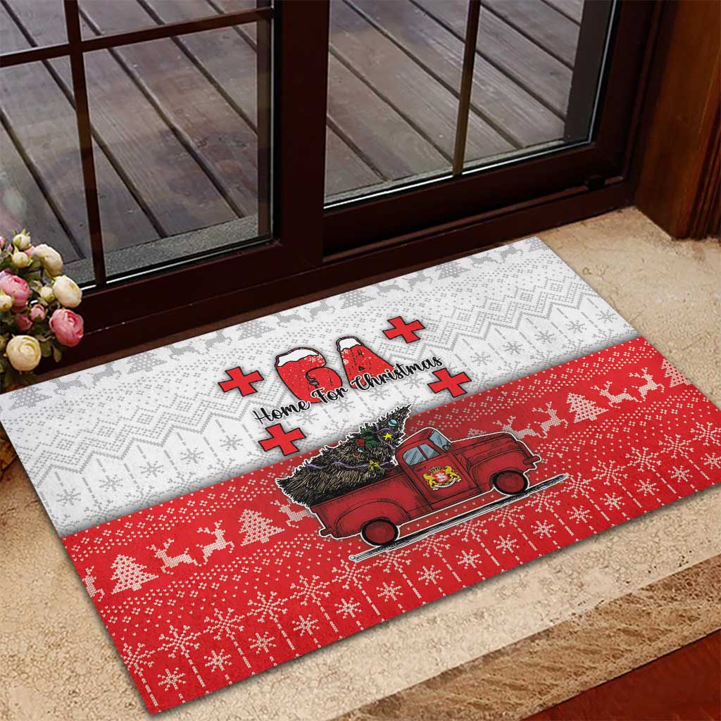 Georgia Christmas Rubber Doormat GA Home For Christmas - Wonder Print Shop