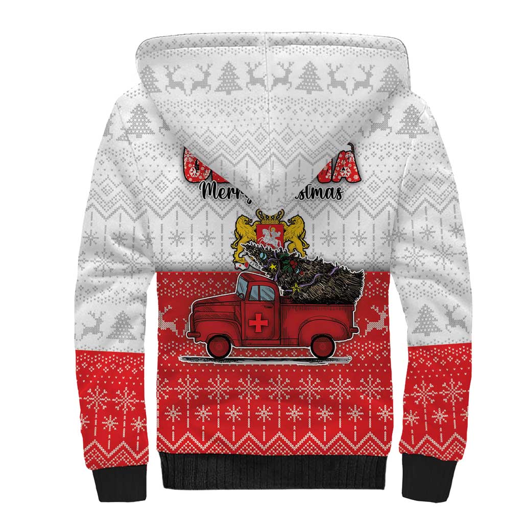 Georgia Christmas Sherpa Hoodie GA Home For Christmas - Wonder Print Shop