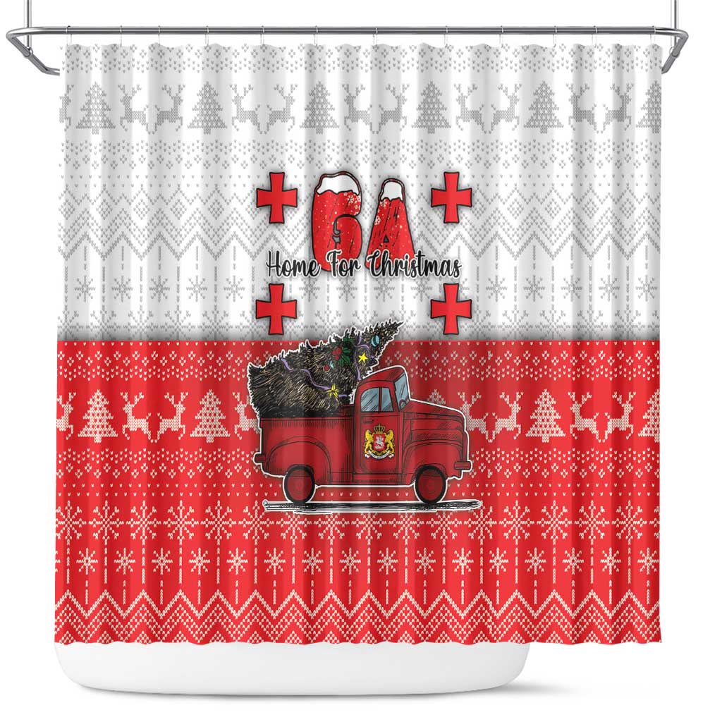 Georgia Christmas Shower Curtain GA Home For Christmas - Wonder Print Shop
