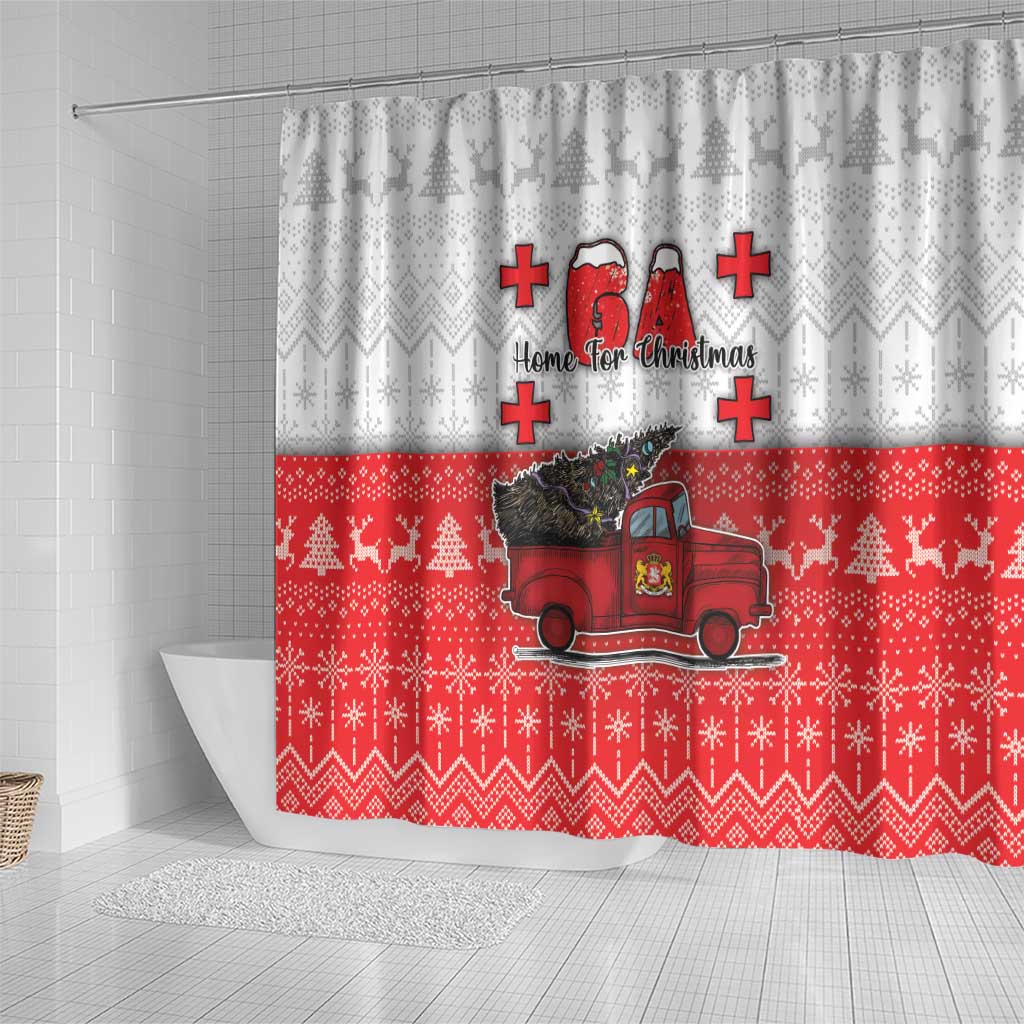Georgia Christmas Shower Curtain GA Home For Christmas - Wonder Print Shop