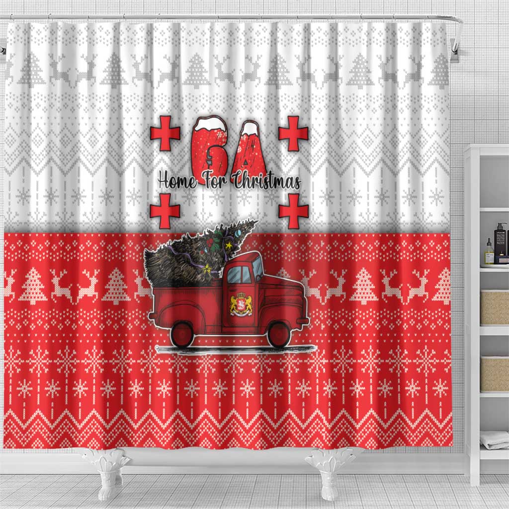 Georgia Christmas Shower Curtain GA Home For Christmas - Wonder Print Shop