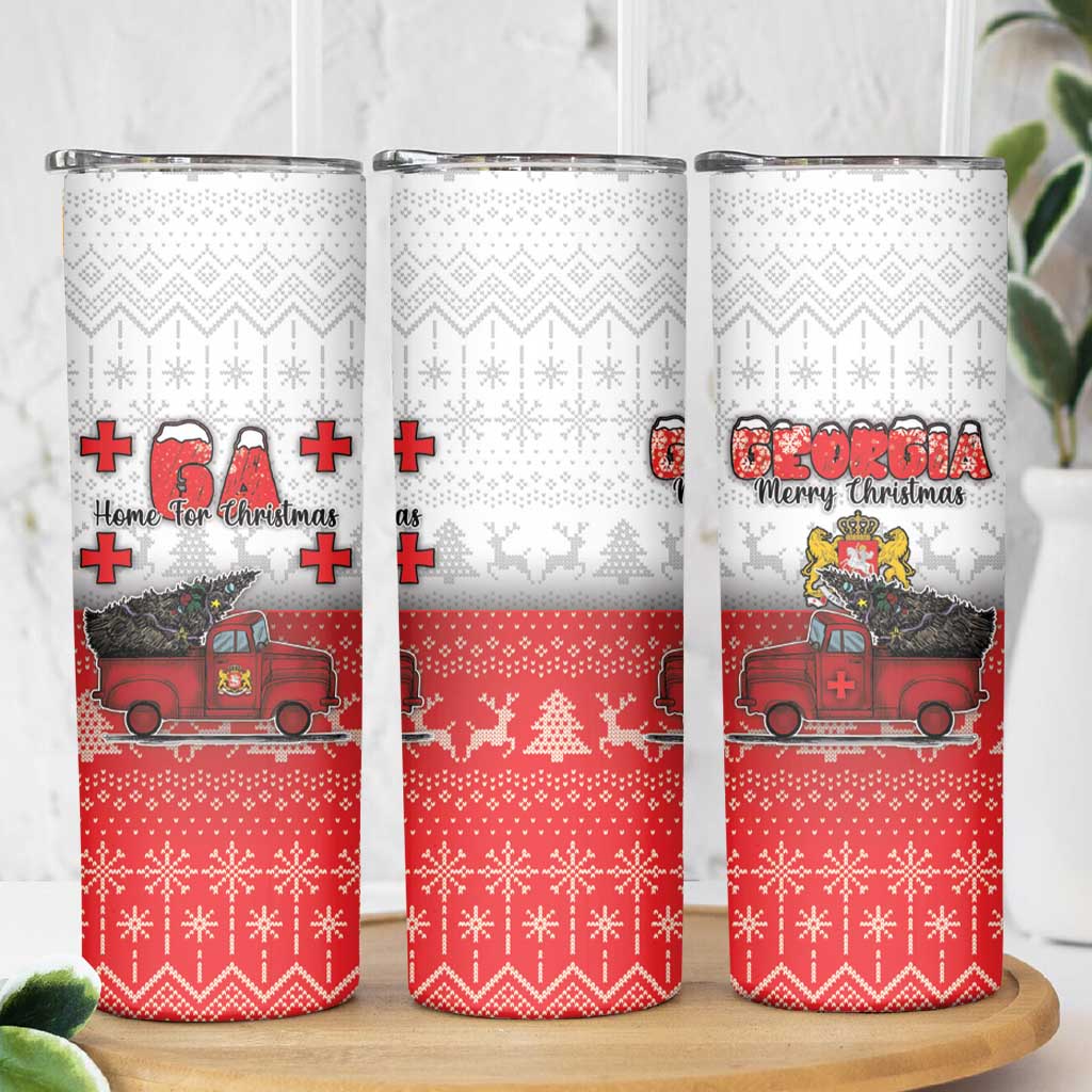 Georgia Christmas Skinny Tumbler GA Home For Christmas - Wonder Print Shop