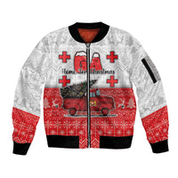 Georgia Christmas Sleeve Zip Bomber Jacket GA Home For Christmas - Wonder Print Shop