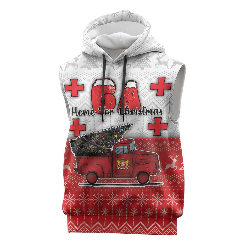 Georgia Christmas Sleeveless Hoodie GA Home For Christmas - Wonder Print Shop