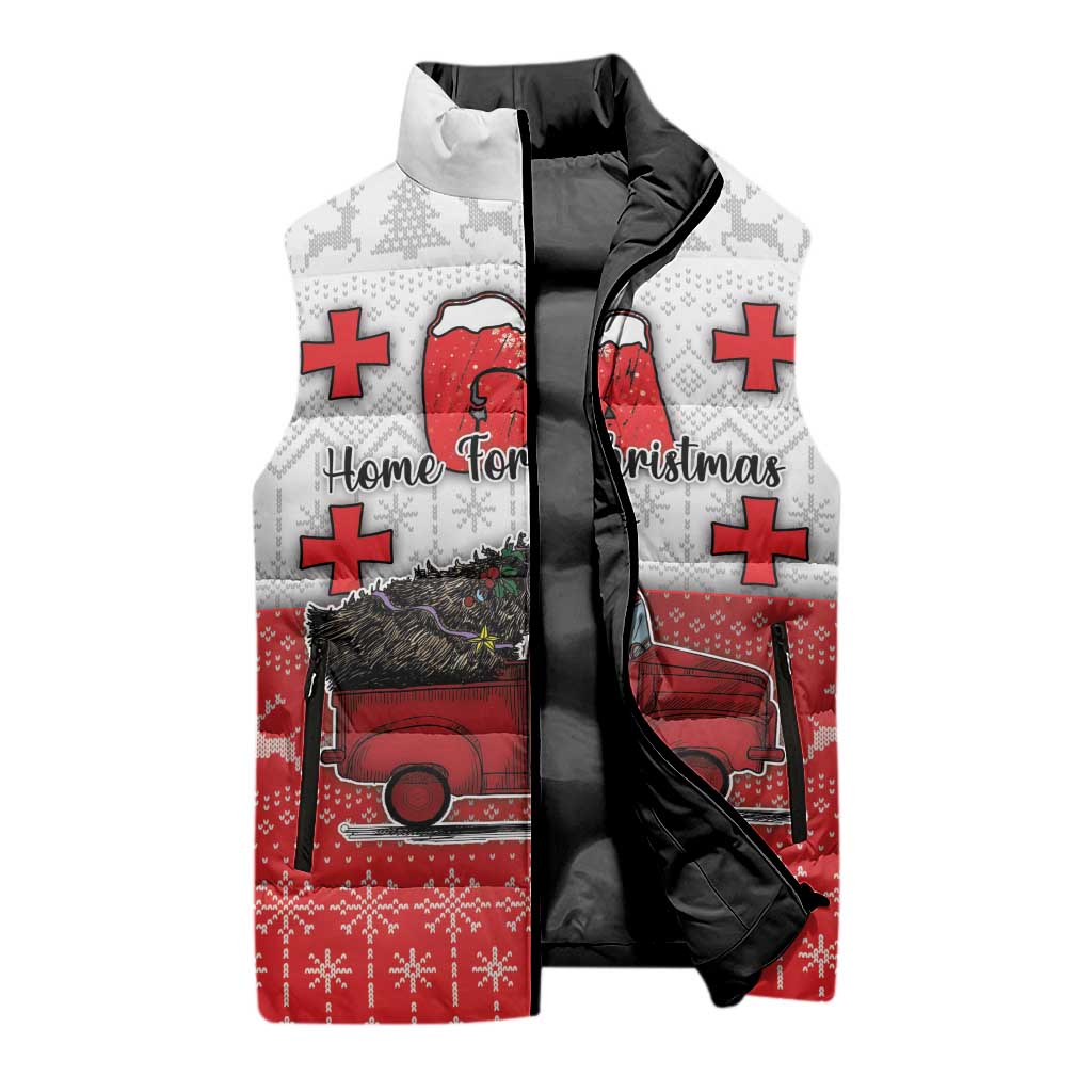 Georgia Christmas Sleeveless Puffer Jacket GA Home For Christmas - Wonder Print Shop
