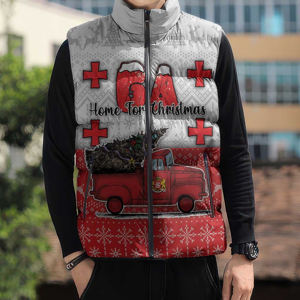 Georgia Christmas Sleeveless Puffer Jacket GA Home For Christmas - Wonder Print Shop