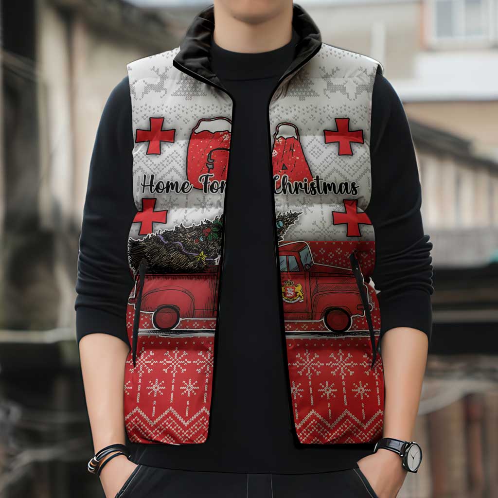 Georgia Christmas Sleeveless Puffer Jacket GA Home For Christmas - Wonder Print Shop