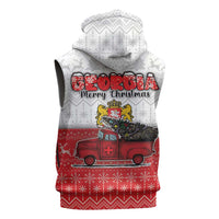Georgia Christmas Sleeveless Zip Hoodie GA Home For Christmas - Wonder Print Shop