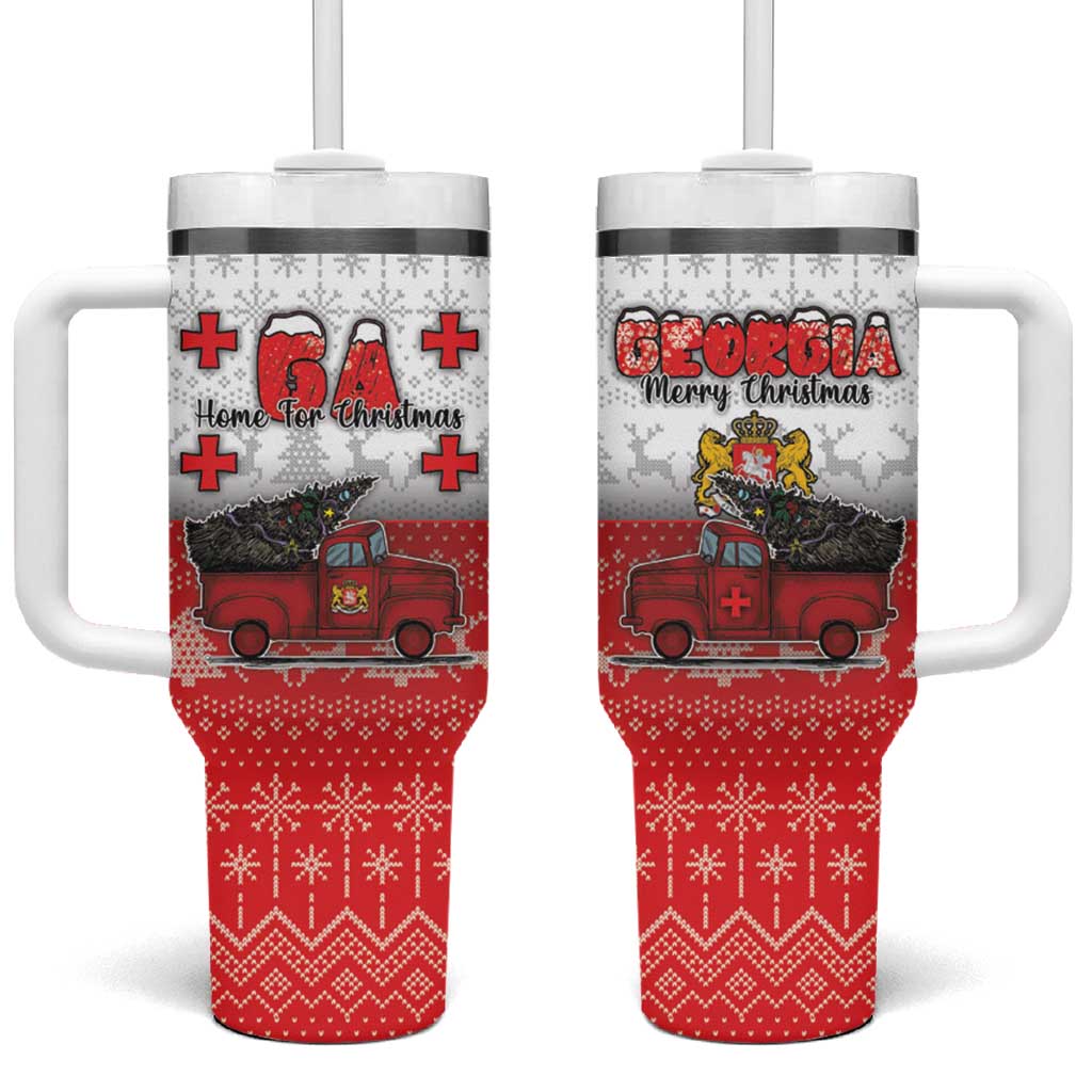 Georgia Christmas Tumbler With Handle GA Home For Christmas - Wonder Print Shop
