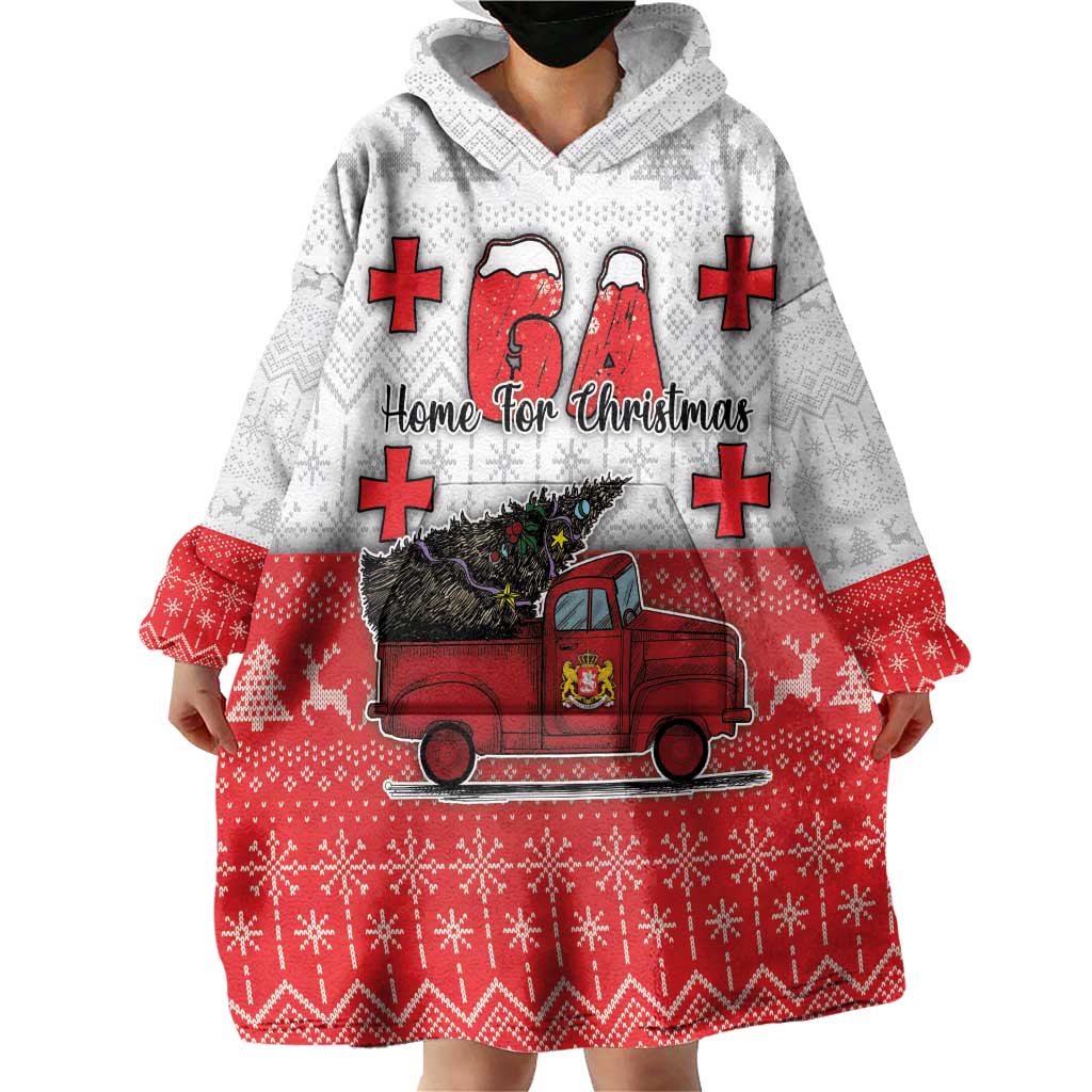 Georgia Christmas Wearable Blanket Hoodie GA Home For Christmas - Wonder Print Shop