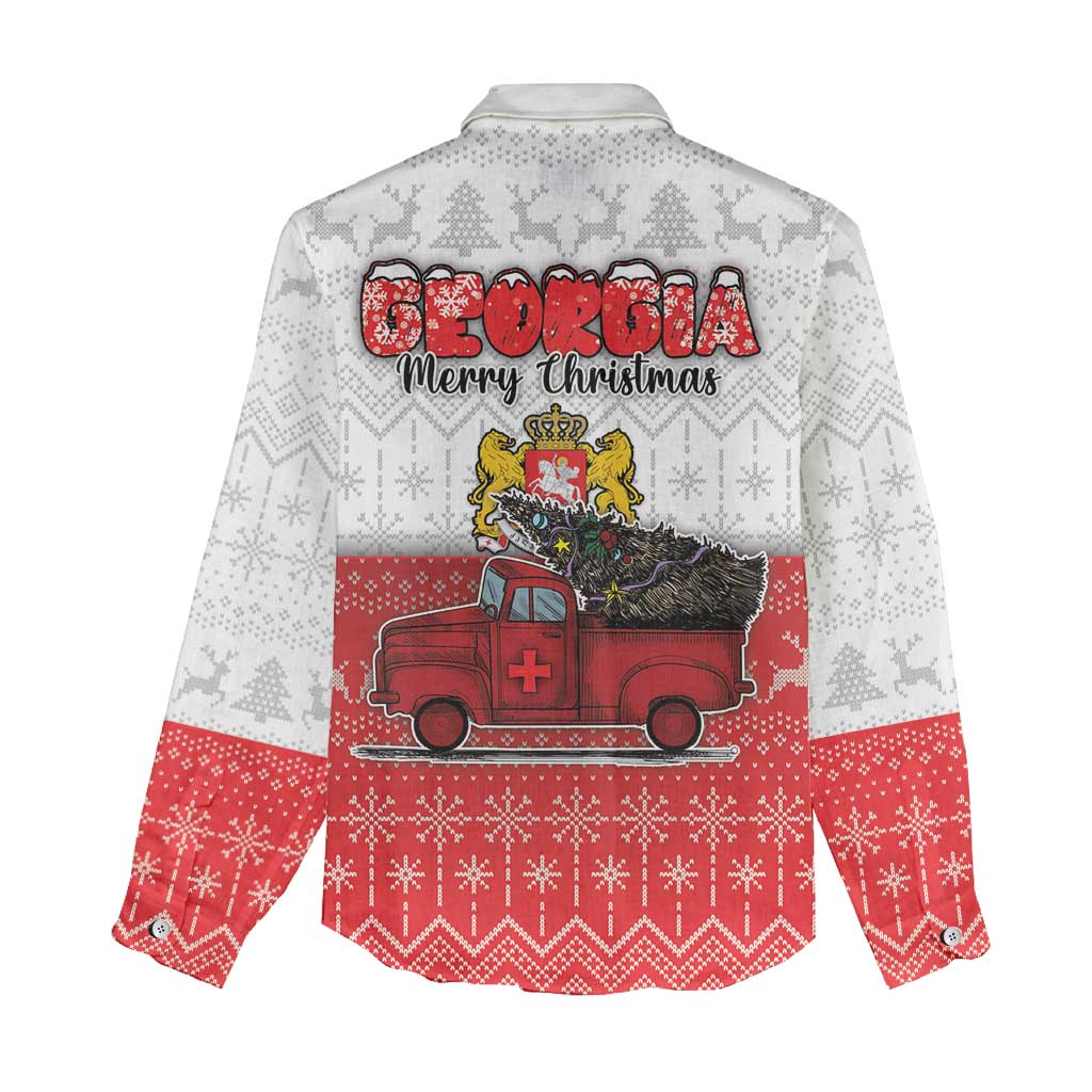 Georgia Christmas Women Casual Shirt GA Home For Christmas - Wonder Print Shop