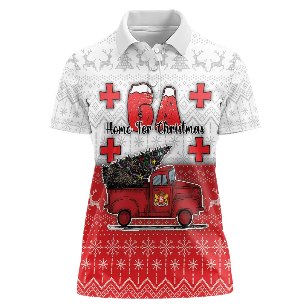 Georgia Christmas Women Polo Shirt GA Home For Christmas - Wonder Print Shop