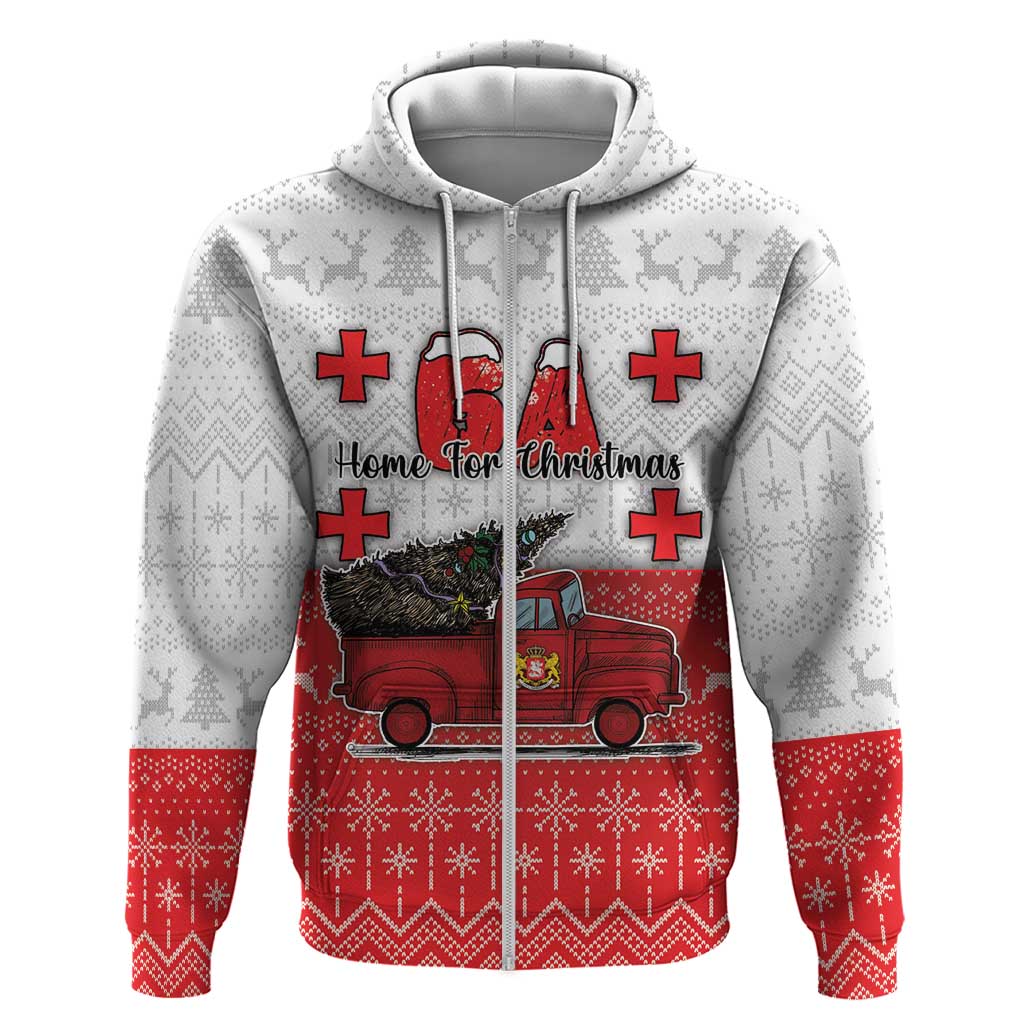 Georgia Christmas Zip Hoodie GA Home For Christmas - Wonder Print Shop