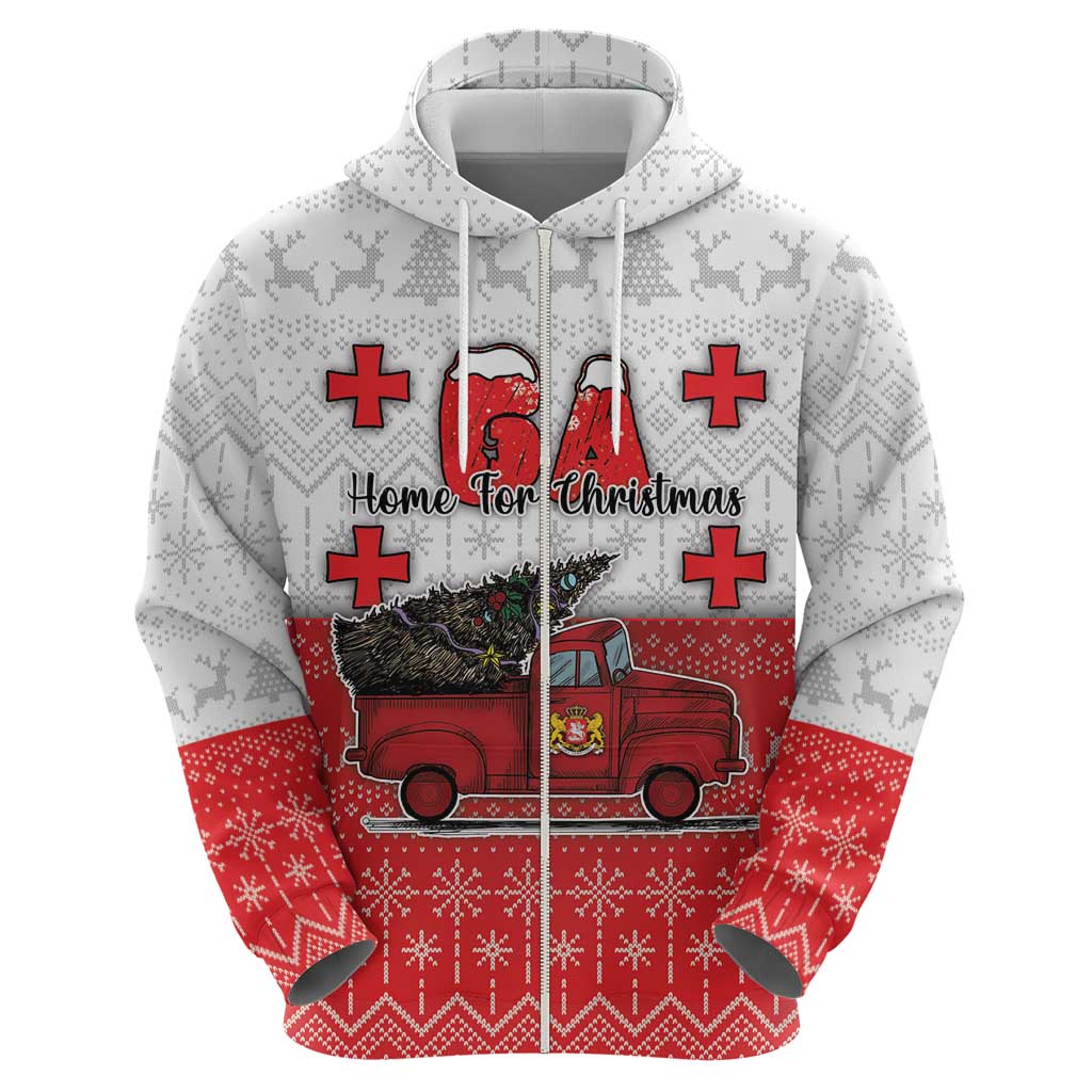 Georgia Christmas Zip Hoodie GA Home For Christmas - Wonder Print Shop