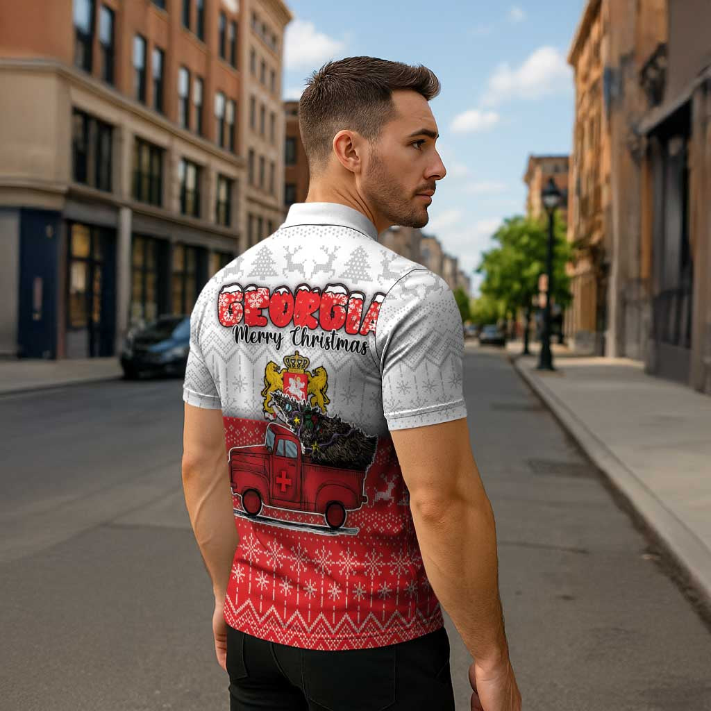 Georgia Christmas Zipper Polo Shirt GA Home For Christmas - Wonder Print Shop