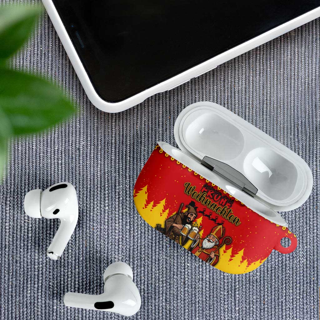 Germany Christmas AirPods Case Saint Nicholas And Knecht Ruprecht Drink Beer - Wonder Print Shop