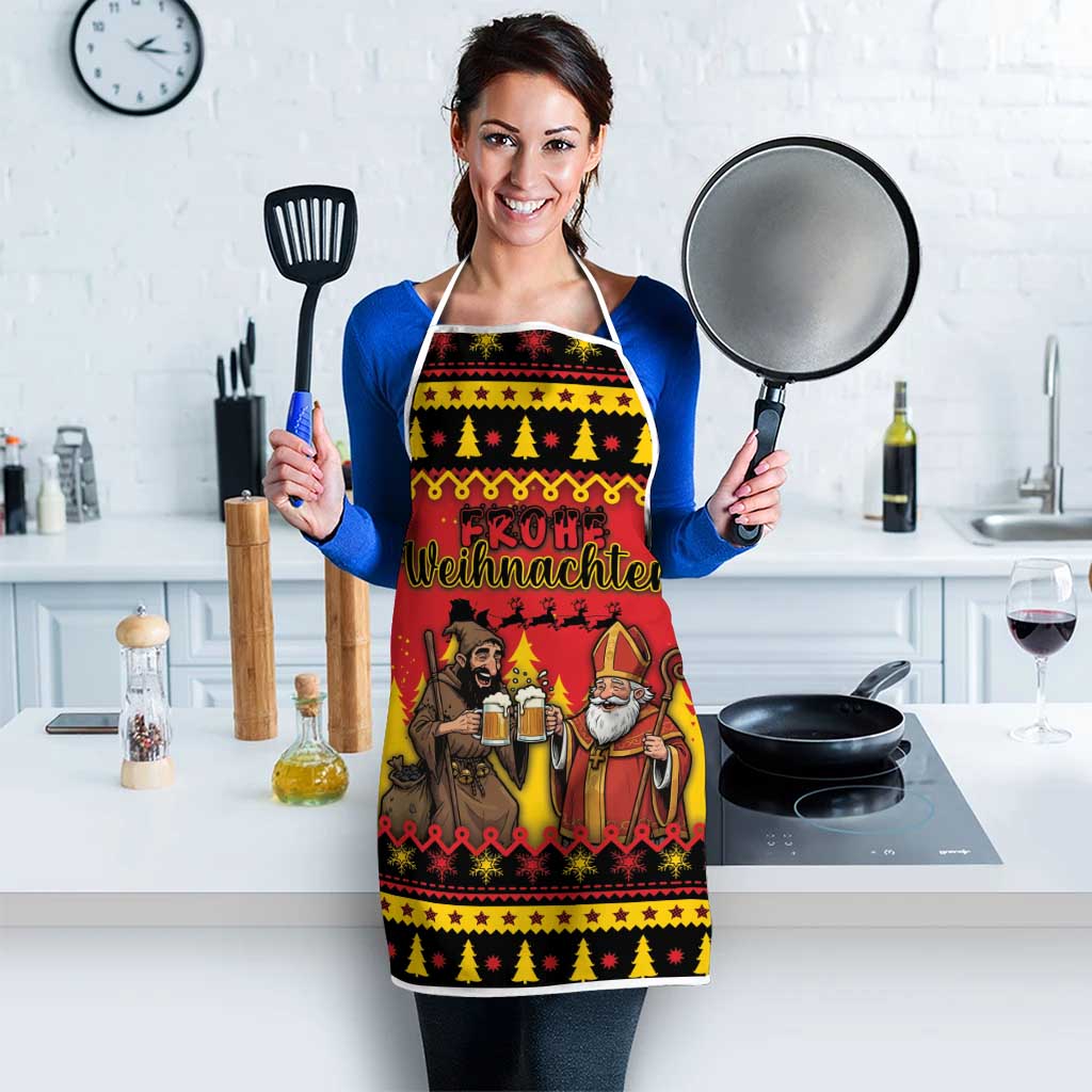 Germany Christmas Apron Saint Nicholas And Knecht Ruprecht Drink Beer - Wonder Print Shop