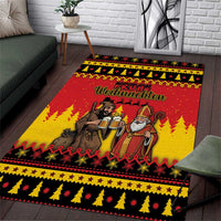 Germany Christmas Area Rug Saint Nicholas And Knecht Ruprecht Drink Beer - Wonder Print Shop