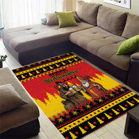 Germany Christmas Area Rug Saint Nicholas And Knecht Ruprecht Drink Beer - Wonder Print Shop