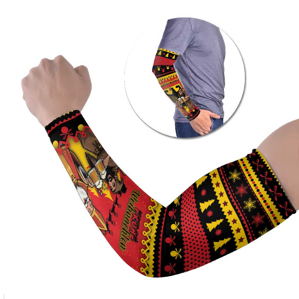 Germany Christmas Arm Sleeves Saint Nicholas And Knecht Ruprecht Drink Beer - Wonder Print Shop