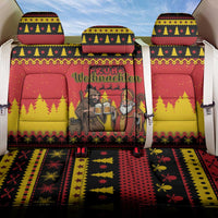 Germany Christmas Back Car Seat Cover Saint Nicholas And Knecht Ruprecht Drink Beer - Wonder Print Shop
