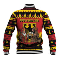 Germany Christmas Baseball Jacket Saint Nicholas And Knecht Ruprecht Drink Beer - Wonder Print Shop