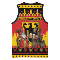 Germany Christmas Basketball Jersey Saint Nicholas And Knecht Ruprecht Drink Beer - Wonder Print Shop