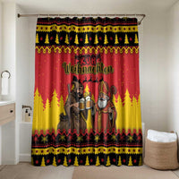 Germany Christmas Bathroom Set Saint Nicholas And Knecht Ruprecht Drink Beer - Wonder Print Shop