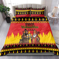 Germany Christmas Bedding Set Saint Nicholas And Knecht Ruprecht Drink Beer - Wonder Print Shop