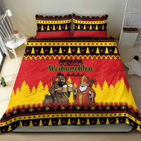 Germany Christmas Bedding Set Saint Nicholas And Knecht Ruprecht Drink Beer - Wonder Print Shop