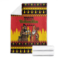 Germany Christmas Blanket Saint Nicholas And Knecht Ruprecht Drink Beer - Wonder Print Shop
