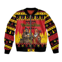 Germany Christmas Bomber Jacket Saint Nicholas And Knecht Ruprecht Drink Beer - Wonder Print Shop