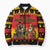 Germany Christmas Bomber Puffer Jacket Saint Nicholas And Knecht Ruprecht Drink Beer - Wonder Print Shop