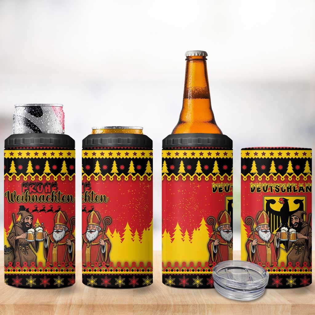 Germany Christmas 4 in 1 Can Cooler Tumbler Saint Nicholas And Knecht Ruprecht Drink Beer - Wonder Print Shop