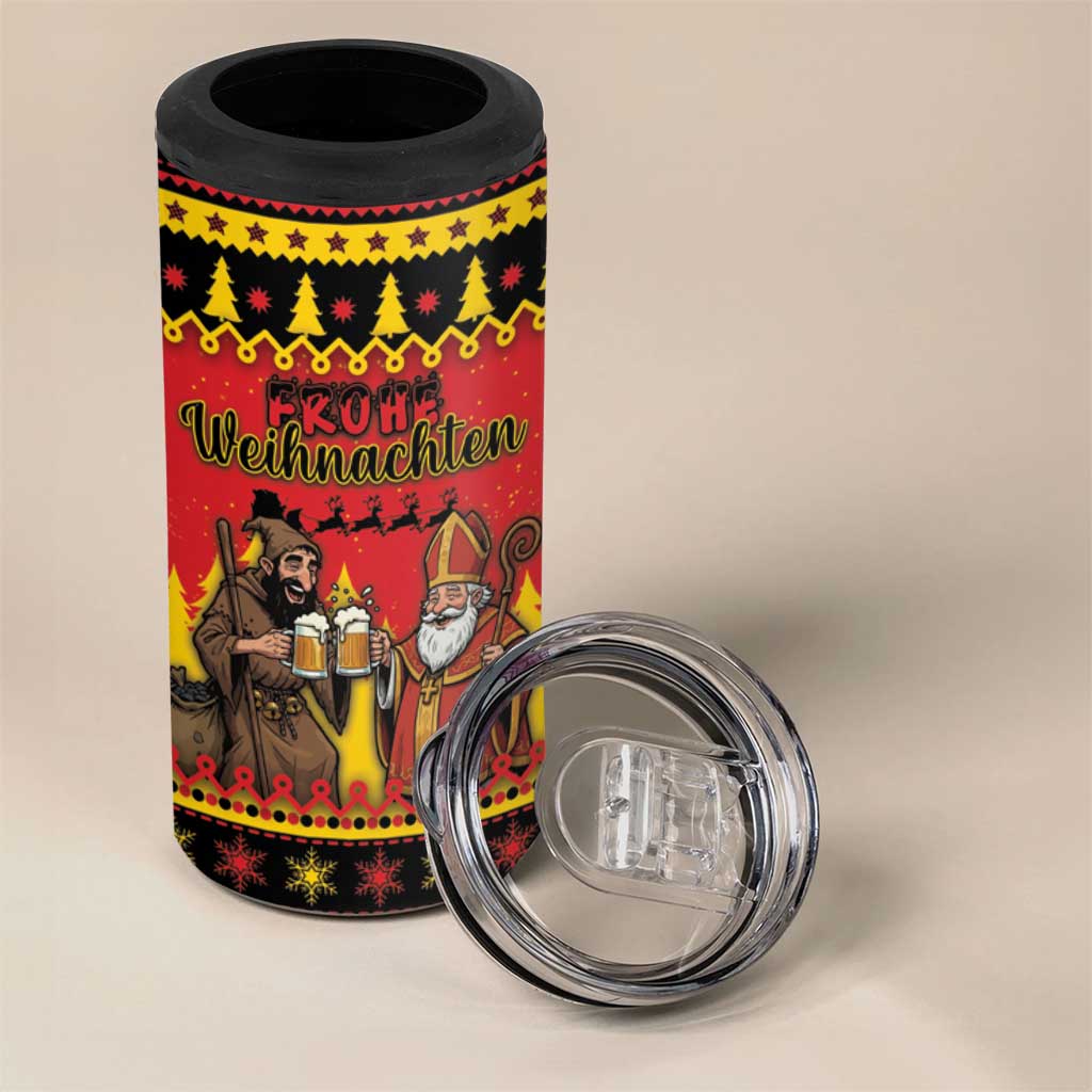 Germany Christmas 4 in 1 Can Cooler Tumbler Saint Nicholas And Knecht Ruprecht Drink Beer - Wonder Print Shop