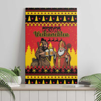 Germany Christmas Canvas Wall Art Saint Nicholas And Knecht Ruprecht Drink Beer - Wonder Print Shop