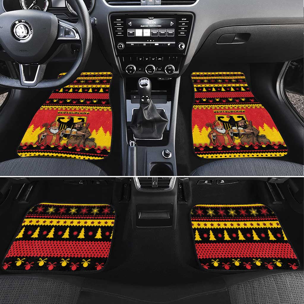 Germany Christmas Car Mats Saint Nicholas And Knecht Ruprecht Drink Beer - Wonder Print Shop