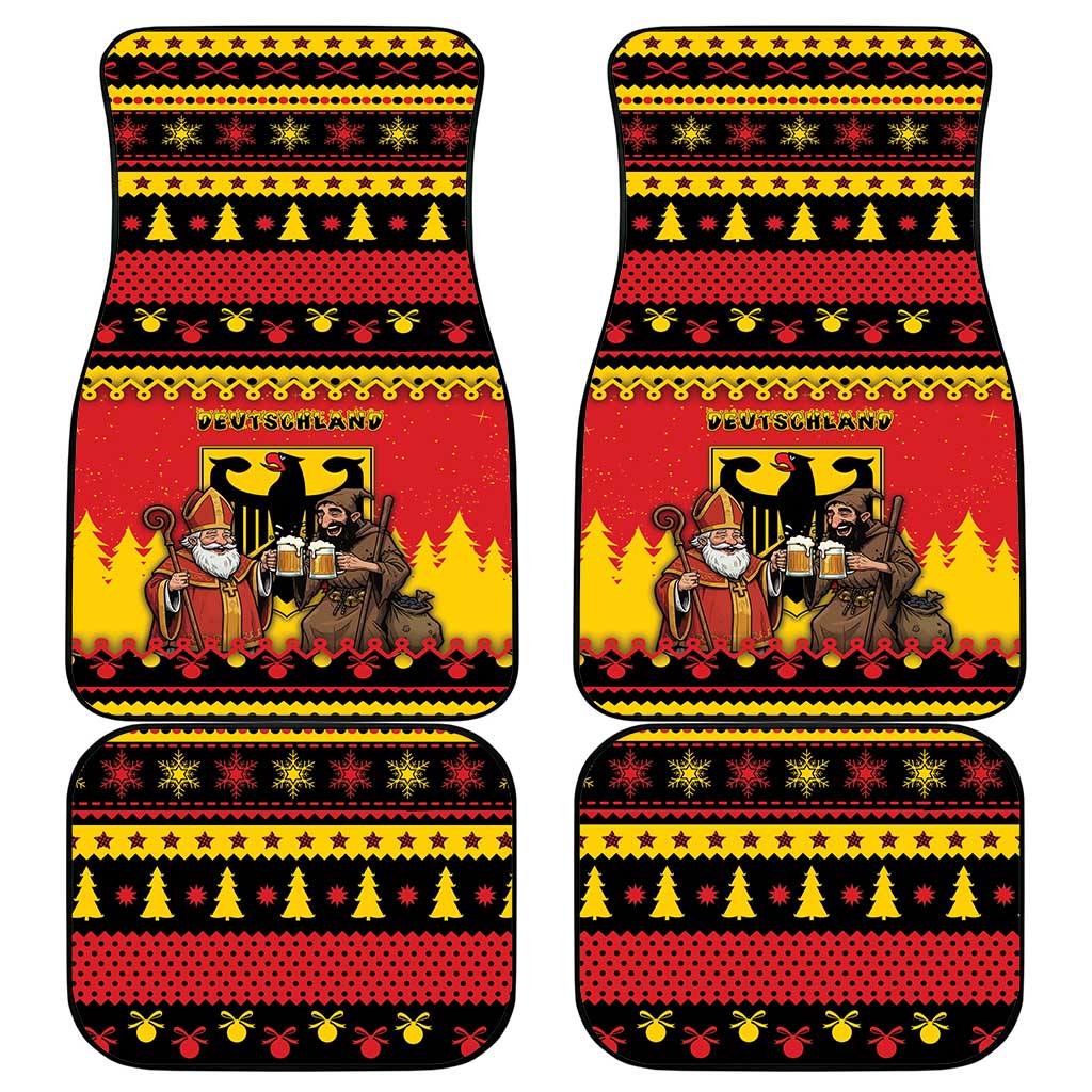 Germany Christmas Car Mats Saint Nicholas And Knecht Ruprecht Drink Beer - Wonder Print Shop
