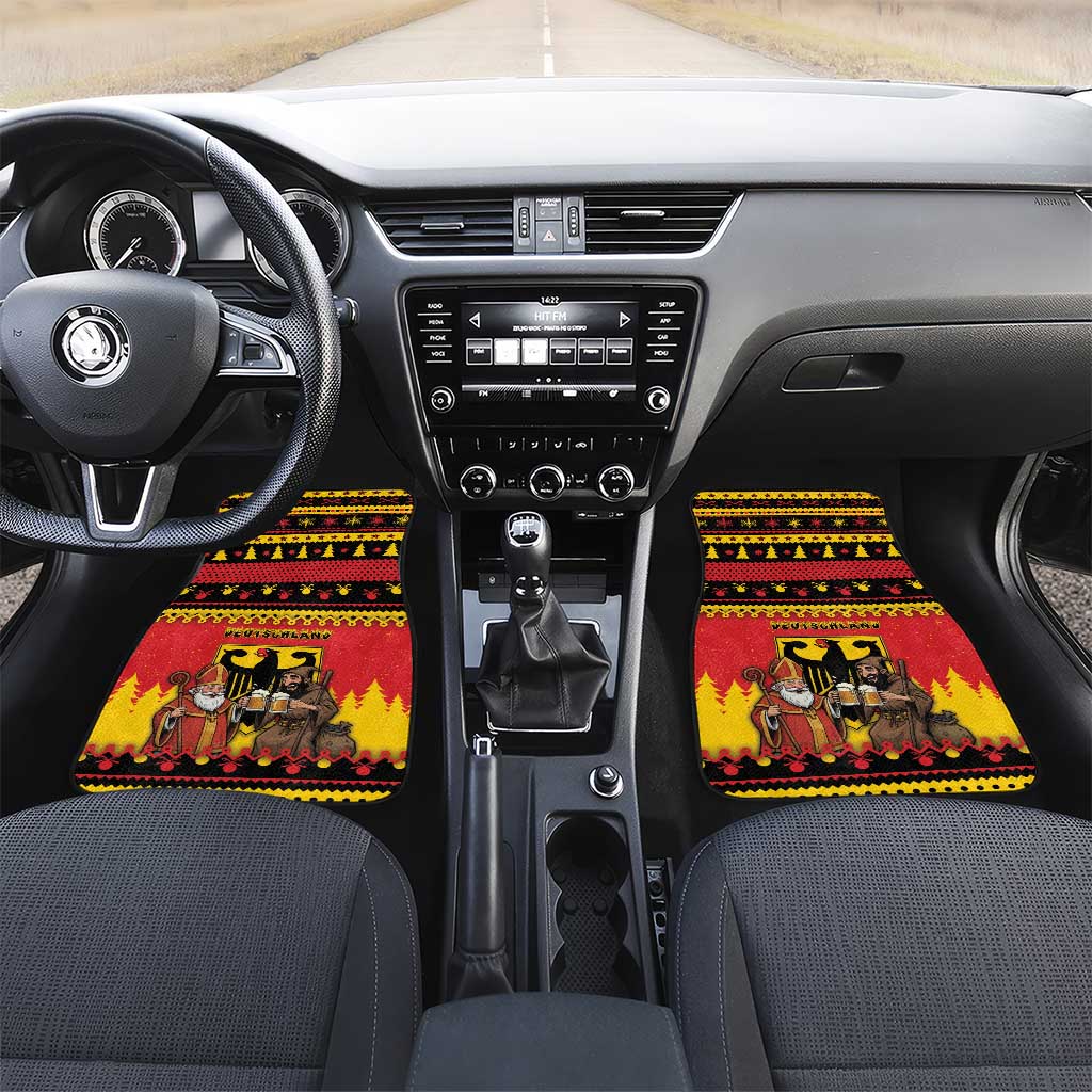 Germany Christmas Car Mats Saint Nicholas And Knecht Ruprecht Drink Beer - Wonder Print Shop