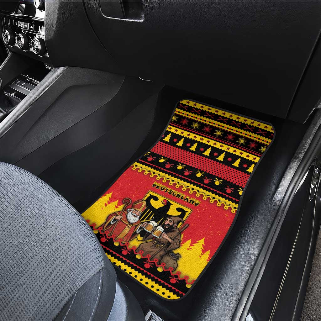 Germany Christmas Car Mats Saint Nicholas And Knecht Ruprecht Drink Beer - Wonder Print Shop