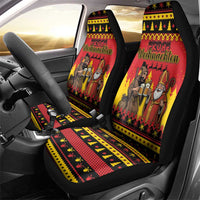 Germany Christmas Car Seat Cover Saint Nicholas And Knecht Ruprecht Drink Beer - Wonder Print Shop