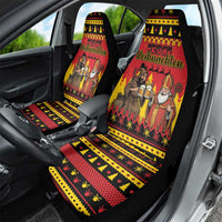Germany Christmas Car Seat Cover Saint Nicholas And Knecht Ruprecht Drink Beer - Wonder Print Shop