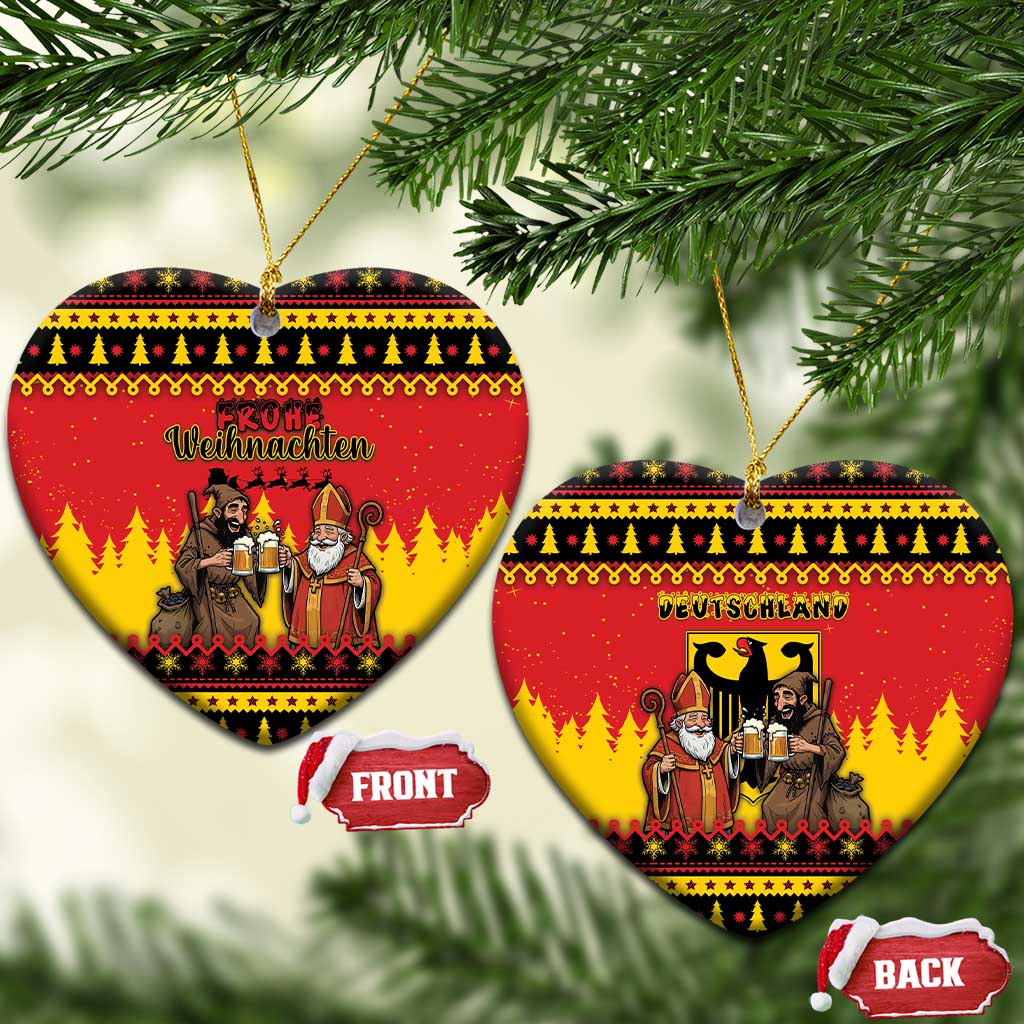 Germany Christmas Ceramic Ornament Saint Nicholas And Knecht Ruprecht Drink Beer - Wonder Print Shop
