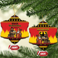 Germany Christmas Ceramic Ornament Saint Nicholas And Knecht Ruprecht Drink Beer - Wonder Print Shop