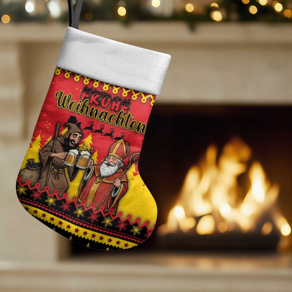Germany Christmas Stocking Saint Nicholas And Knecht Ruprecht Drink Beer - Wonder Print Shop