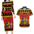 Germany Christmas Couples Matching Long Sleeve Bodycon Dress and Hawaiian Shirt Saint Nicholas And Knecht Ruprecht Drink Beer - Wonder Print Shop