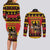 Germany Christmas Couples Matching Long Sleeve Bodycon Dress and Long Sleeve Button Shirt Saint Nicholas And Knecht Ruprecht Drink Beer - Wonder Print Shop