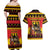 Germany Christmas Couples Matching Off Shoulder Maxi Dress and Hawaiian Shirt Saint Nicholas And Knecht Ruprecht Drink Beer - Wonder Print Shop